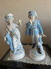 Antique French Heavy Porcelain Figures Of A Royal Couple  By Old Paris  Perfect 