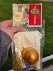 Leewards Saturn Dazzler Blue   Gold Vintage Sequin Bead Christmas Ornament Kit