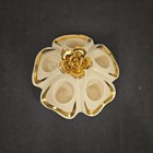 Vintage White And Gold Ceramic Lipstick Holder With Rose On Top Holds 5 Holders