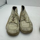 Vintage Leather Baby Walking Shoes Lot 3 Pairs White Mid-century Booties Kids
