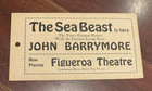 John Barrymore The Sea Beast Orig Herald Promo Hanger 1926