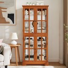 Vintage Curio Display Cabinet With Glass Doors Antique Showcase For Collectibles