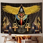 Ancient Egyptian Tapestry  Egypt Pyramids History Black And Gold Tapestry    