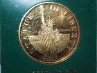 Statue Of Liberty  22kt Gold Plated Medallion Nip  Liberty Island