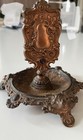 Antique Brass   Cast Iron Match Holder Vintage 