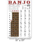 Banjo Chord Wall Chart Poster Fretboard Standard C Tuning 5 String Chords Notes