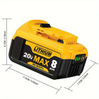   free Shipping   2pack 20v 8ah Dcb200 Lithium-lon Battery Replacement For Dewalt