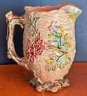 Antique Footed Majolica Pitcher  Unusual   Quite Beautiful 