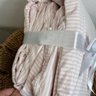 Pottery Barn Teen Washed Cotton Ruffle Stripe Sheet Set Queen Powdered Blush