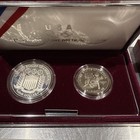 1995 Olympics Silver Dollar 2 Coin Set Gymnast Commemorative   Proof Box Coa