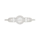 Dazzling Sterling Silver Cubic Zirconia Three Stone 2  Brooch
