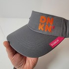 New Dnkn  Dunkin Donuts Embroidered Visor Hat Grey One Size Fits All 