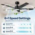 52  Ceiling Fan With Light Remote Dimmable Led Dc Motor 6 Speed Reversible Timer