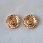 Set Of 2 Chanel Buttons  Round  White  Gold  Enamel  20mm  Stamped
