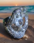 Big Antique Art Nouveau Sterling Silver Sculpted Mermaid Goddess 925 Ring 7