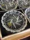 Vintage Bohemia Glass Crystal Coasters Set Of 4 Czechoslovakia Original Box