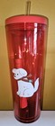 Starbucks Holiday 2025 Collectors Red - White Puppy Cold Cup Tumbler 26oz  Rare 