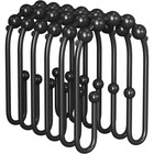 Double Hook Shower Curtain Rings Set Of 12 Metal Smooth Gliding Easy Install New