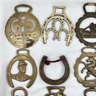 Brass Horse Medallion Lot Of 15 Vintage Lightweight Lion Thistle Horseshoe Club