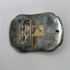 Vintage Silver Tone Plated Belt Buckle Bull Riding Western Cowboy