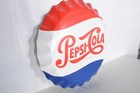 Vintage Original Pepsi-cola Metal Bottle Cap Embossed Stout Sign 27  Nice Shape