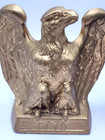 Vintage Brass Plated Bronze Cast Metal American Bald Eagle Bookends Statues 1776