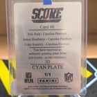 2020 Panini Score Nfl 3d Cyan Printing Plate 1 1 Panthers Reid Kuechly Bradberry