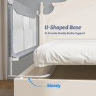U-shape Toddler Bed Rail For California King Bed - Modern Grey Safety Guard New 