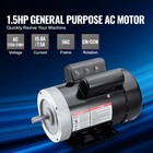 Uimoso 1 5hp Electric Motor 1725rpm Ac115 230v 56c Frame Single-phase 5 8  Shaft