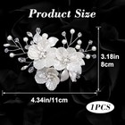 Flower Hair Clips  Artificial Pearl Rhinestone Flower Hair White Flower  1pcs