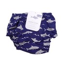 Nwt Pottery Barn Kids Diaper Cover 12-24m Blue Gray Shark Print Water Resistant