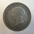 1875 Colombia 50 Cincuenta Centavos Silver  Km    177