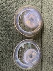Fostoria Seascape Pink Opalescent Candle Holders 