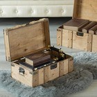 Natural Wooden Style Trunk With Handles Large