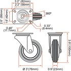 4 Pack 3  Swivel Caster Wheels Rubber Base With Top Plate   Bearing Heavy Duty