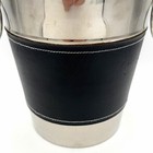 Champagne Cooler Stainless Steel Faux Black Leather Loop Handles 9 X 8 25 Inch