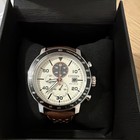 Citizen Eco-drive Men s Chronograph Brown Leather Band Silver Case Watch