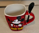 Disney Mickey Mouse Jerry Leigh Square Red Mug With Spoon New   
