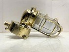 Set Of 2 Brass Marine Bulkhead Wall Lights Nautical Sconce Fixture With Junction