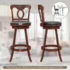 Set Of 2 Bar Stools 30  Swivel Bar Height Chairs With Footrest For Kitchen Pub