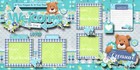 Welcome Baby Boy 2 Premade Scrapbook Pages Paper Piecing Layout Digiscrap  a0050