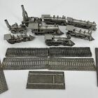 Lot Of Miniature Pewter Locomotive Train Engine Figures   Tracks Vintage