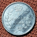 1886 Canada 5 Cents Victoria Silver Coin Vf Details Km 2