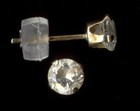 14k Solid Yellow Gold 4mm Round Cut Clear Crystal Cz Solitaire Stud Earrings  qd