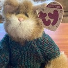 Ty Attic Treasures Cat Plush Pouncer Brown Stuffed W knitted Top 9  1993 Mwmts