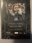 Arya Stark - 2025 Game Of Thrones  The Great Houses Single Relic Card  Vr20