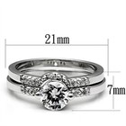 Women s Ring Set  Clear Cz  Rhodium Plated  Brass  Wedding  Engagement  Elegant