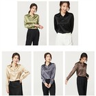 Womens Girls 100  Mulberry Silk Dress Shirts Long Sleeve Blouse Business Tops