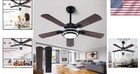 42 Inch Ceiling Fan Brushed Nickel Indoor Outdoor Remote Light 5 Blades