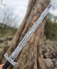 Viking Sword  38-inch Full Tang Blade  1095 Carbon Steel  Dual Edge Etched Blade